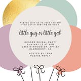 Baby Balloons - Gender Reveal Invitation